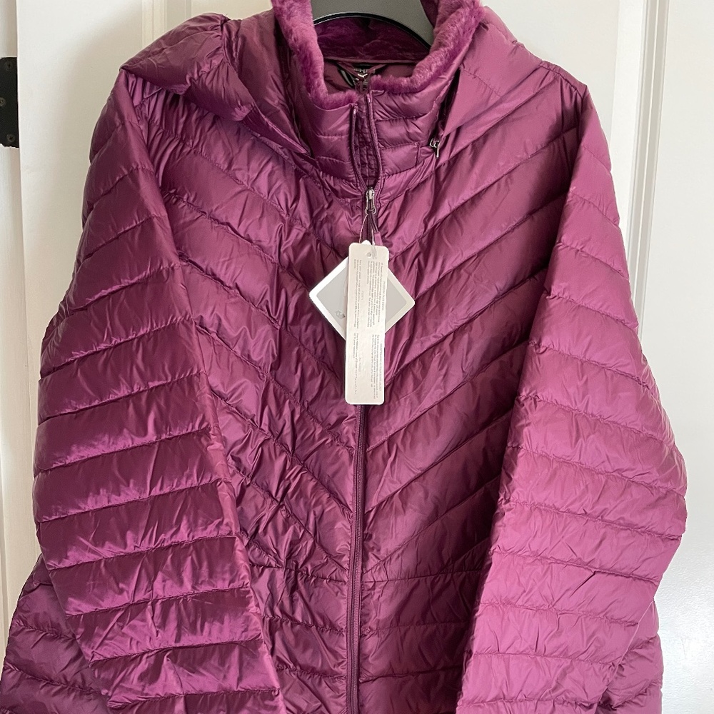 New with Tags - 32 Degrees Heat Packable Puffer Down Jacket Purple Size 2X